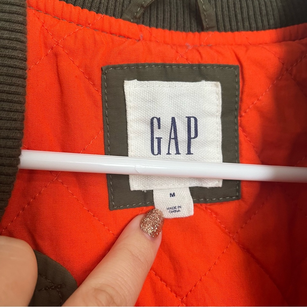 GAP Olive Green Bomber Jacket - Picture 4 of 7